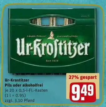 REWE Ur-krostitzer pils oder alkoholfrei Angebot