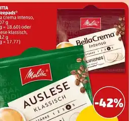 PENNY Melitta Bella Crema Kaffeepads Angebot