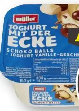 Scheck-in-Center Müller Joghurt mit der Ecke Schoko Balls Vanille-Geschmack Angebot