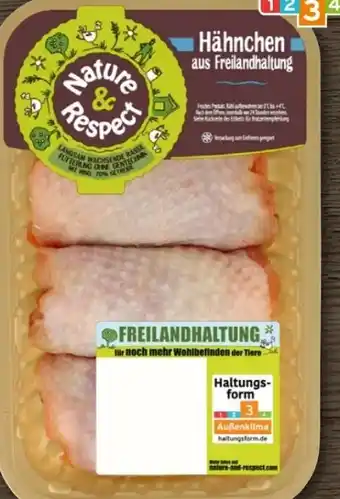 REWE Center Nature & Respect Pollofino Freiland Hähnchen Oberschenkel Angebot