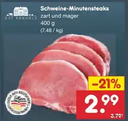 Netto Marken-Discount Gut Ponholz Schweine-Minutensteaks Angebot