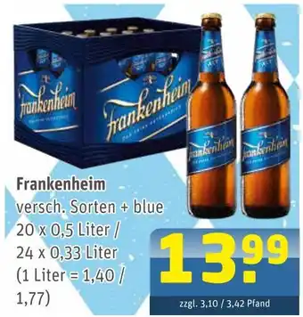 Getränke Arena Frankenheim versch. sorten + blue Angebot