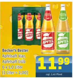 Getränke Arena Becker's bester apfelsaft klar Angebot