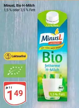 Globus Minusl bio h-milch Angebot