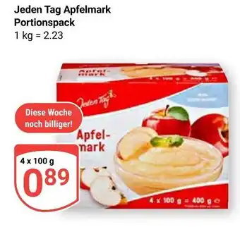 Globus Jeden tag apfelmark portionspack Angebot