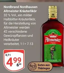 Globus Nordbrand nordhausen altmeister kräuterlikör Angebot