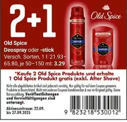 Globus Old spice deospray oder -stick Angebot
