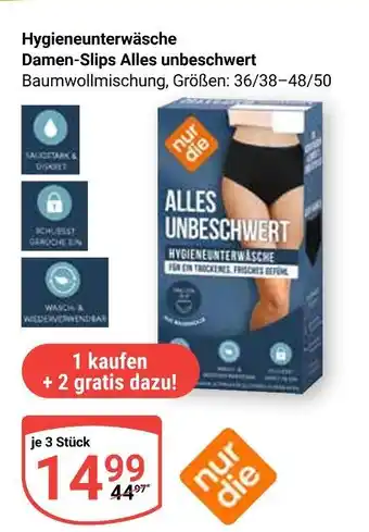 Globus Nur die hygieneunterwäsche damen-slips alles unbeschwert Angebot