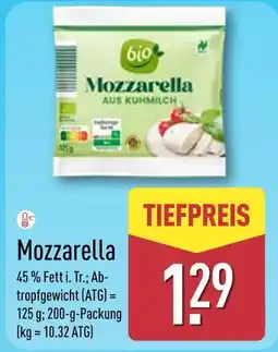 Aldi Nord Bio mozzarella Angebot