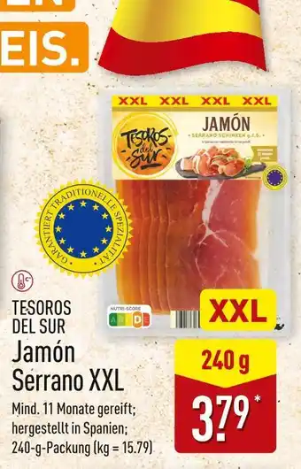 Aldi Nord Tesoros del sur jamón serrano xxl Angebot