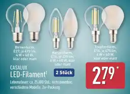 Aldi Nord Casalux birnenform led-filament Angebot