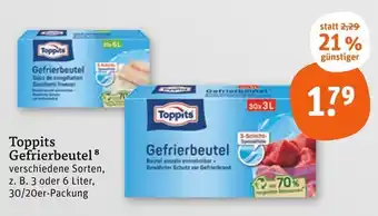 tegut Toppits gefrierbeutel 3 liter Angebot