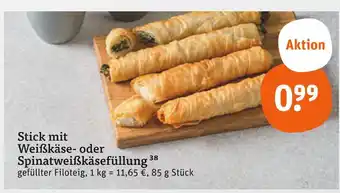 tegut Stick mit weißkäsefüllung Angebot