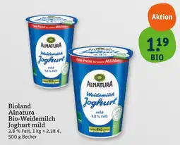 tegut Alnatura bio-weidemilch joghurt mild Angebot
