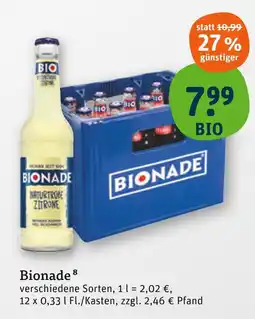 tegut Bionade naturtrübe zitrone Angebot