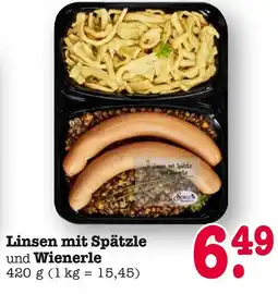 E-Center Linsen mit spätzle und wienerle Angebot
