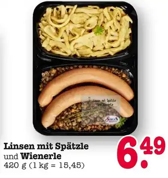 E-Center Linsen mit spätzle und wienerle Angebot