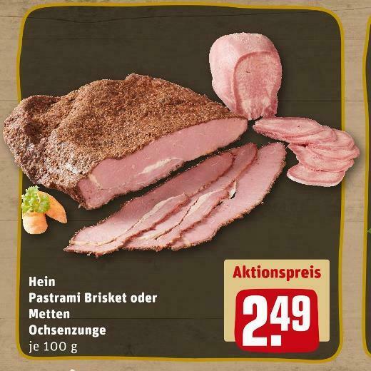 Hein oder metten pastrami brisket oder ochsenzunge Angebot bei REWE