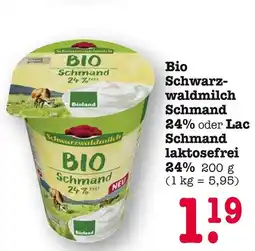 E-Center Schwarzwaldmilch bio schmand 24% fett Angebot