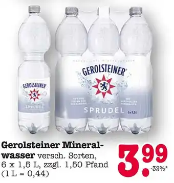 E-Center Gerolsteiner mineralwasser Angebot