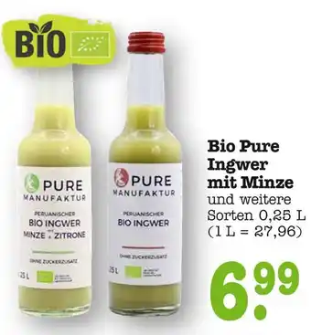E-Center Pure manufaktur bio pure ingwer mit minze Angebot