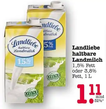 E-Center Landliebe haltbare landmilch 1,5% fett Angebot