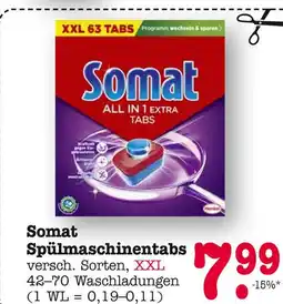 E-Center Somat spülmaschinentabs xxl 63 tabs Angebot