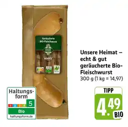 E-Center Unsere heimat echt & gut geräucherte bio-fleischwurst Angebot