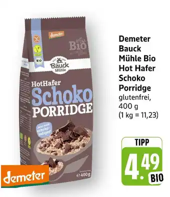 E-Center Demeter bauck mühle bio hot hafer schoko porridge Angebot