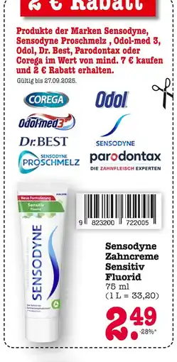 E-Center Sensodyne zahncreme sensitiv fluorid Angebot