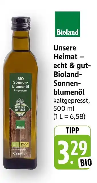 E-Center Bioland unsere heimat – echt & gut-bioland-sonnenblumenöl Angebot