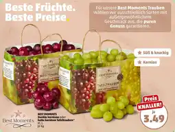 PENNY Best moments dunkle kernlose oder helle kernlose tafeltrauben Angebot