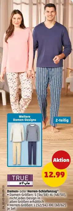 PENNY True style damen- oder herren-schlafanzug Angebot