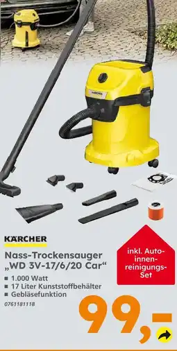 Globus Baumarkt Kärcher nass-trockensauger wd 3v-17/6/20 car Angebot