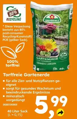 Globus Baumarkt Greenworld torfefreie gartenerde Angebot