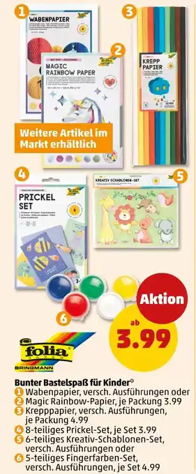PENNY Folia bunter bastelspaß für kinder Angebot