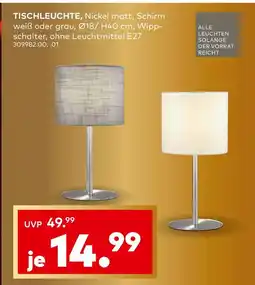 porta Tischleuchte nickel matt, schirm weiß Angebot