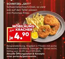porta Schnitzel 'satt' schweinelachschnitzel mit pommes frites Angebot