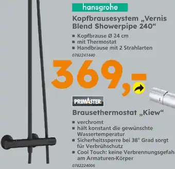 Globus Baumarkt Hansgrohe vernis blend showerpipe 240 Angebot