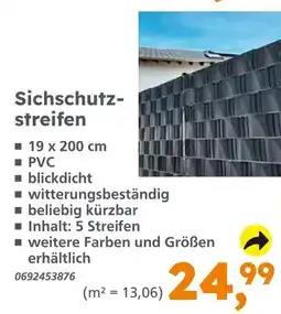 Globus Baumarkt Sichtschutzstreifen Angebot