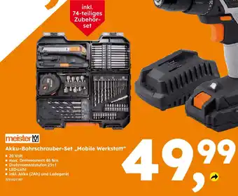 Globus Baumarkt Meister akku-bohrschrauber-set „mobile werkstatt“ Angebot