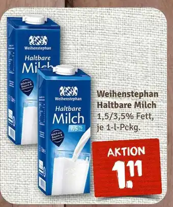 nahkauf Weihenstephan haltbare milch 1,5% fett Angebot