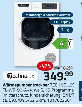 ROLLER Technolux wärmepumpentrockner Angebot