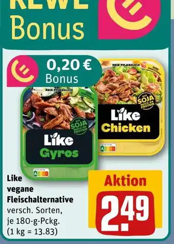 REWE Like vegane fleischalternative Angebot