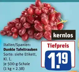 REWE Dunkle tafeltrauben Angebot
