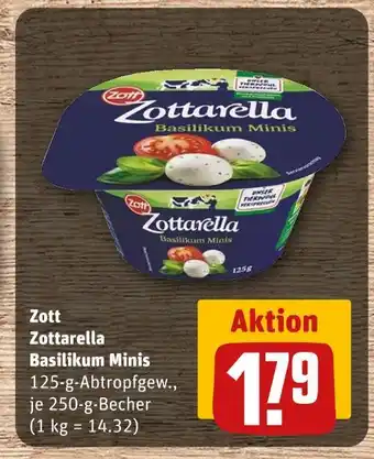 REWE Zott zottarella basilikum minis Angebot