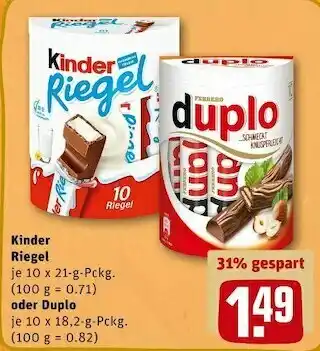 REWE Ferrero kinder riegel oder duplo Angebot