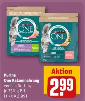 REWE Purina one katzennahrung sensitive Angebot