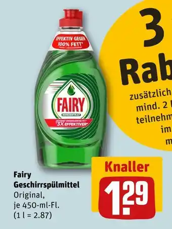 REWE Fairy geschirrspülmittel original Angebot