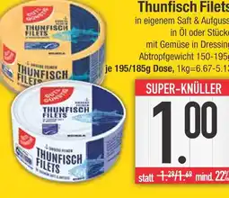 Edeka Gut & günstig thunfisch filets in eigenem saft & aufguss Angebot